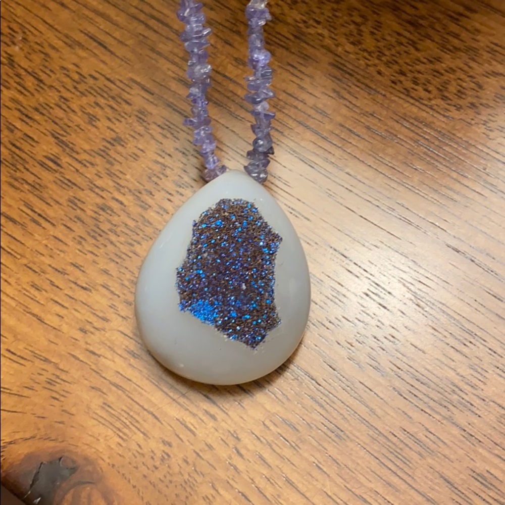 Beautiful Sterling silver stone necklace